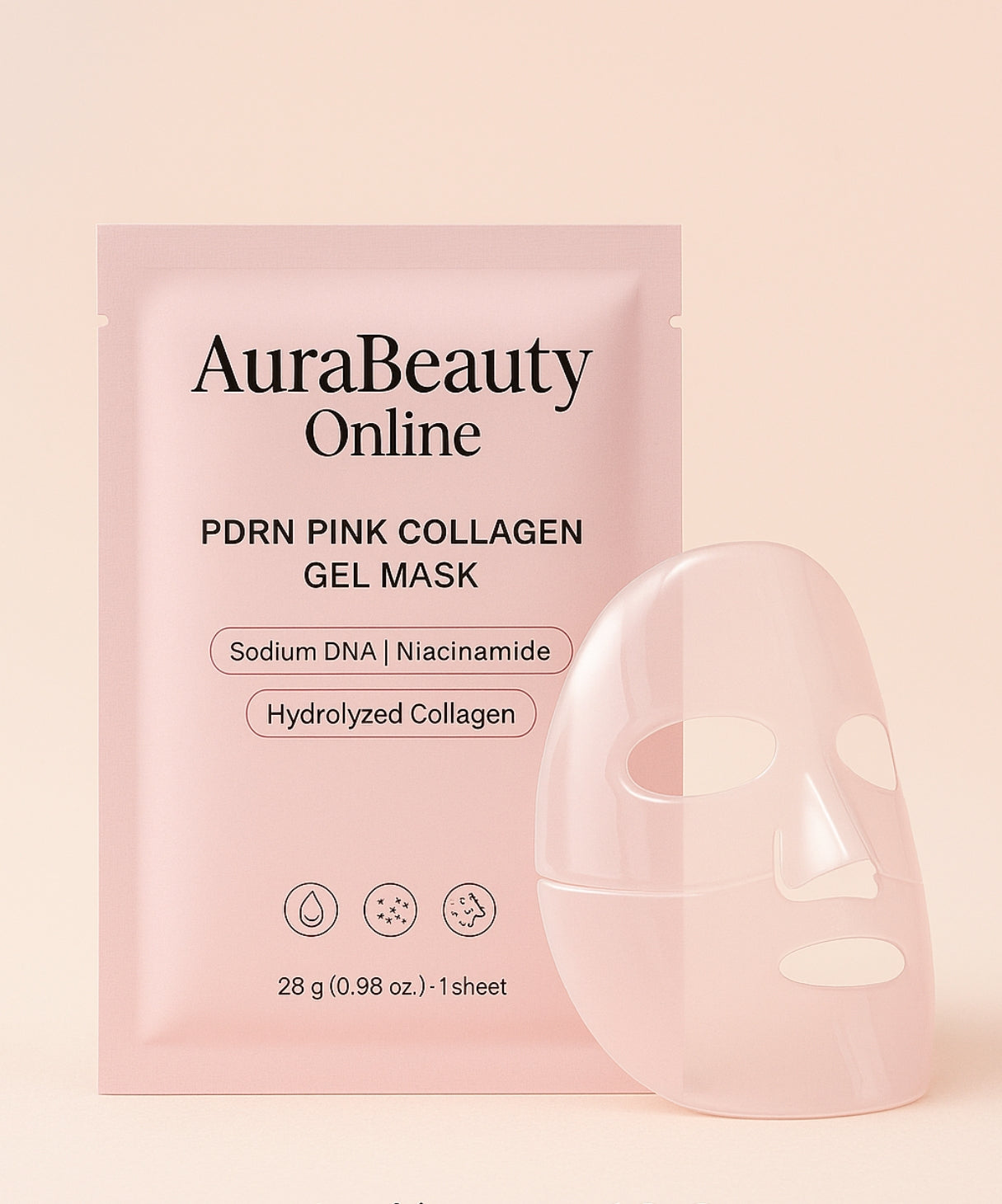 PDRN Pink Collagen Gel Mask - Lot de 4