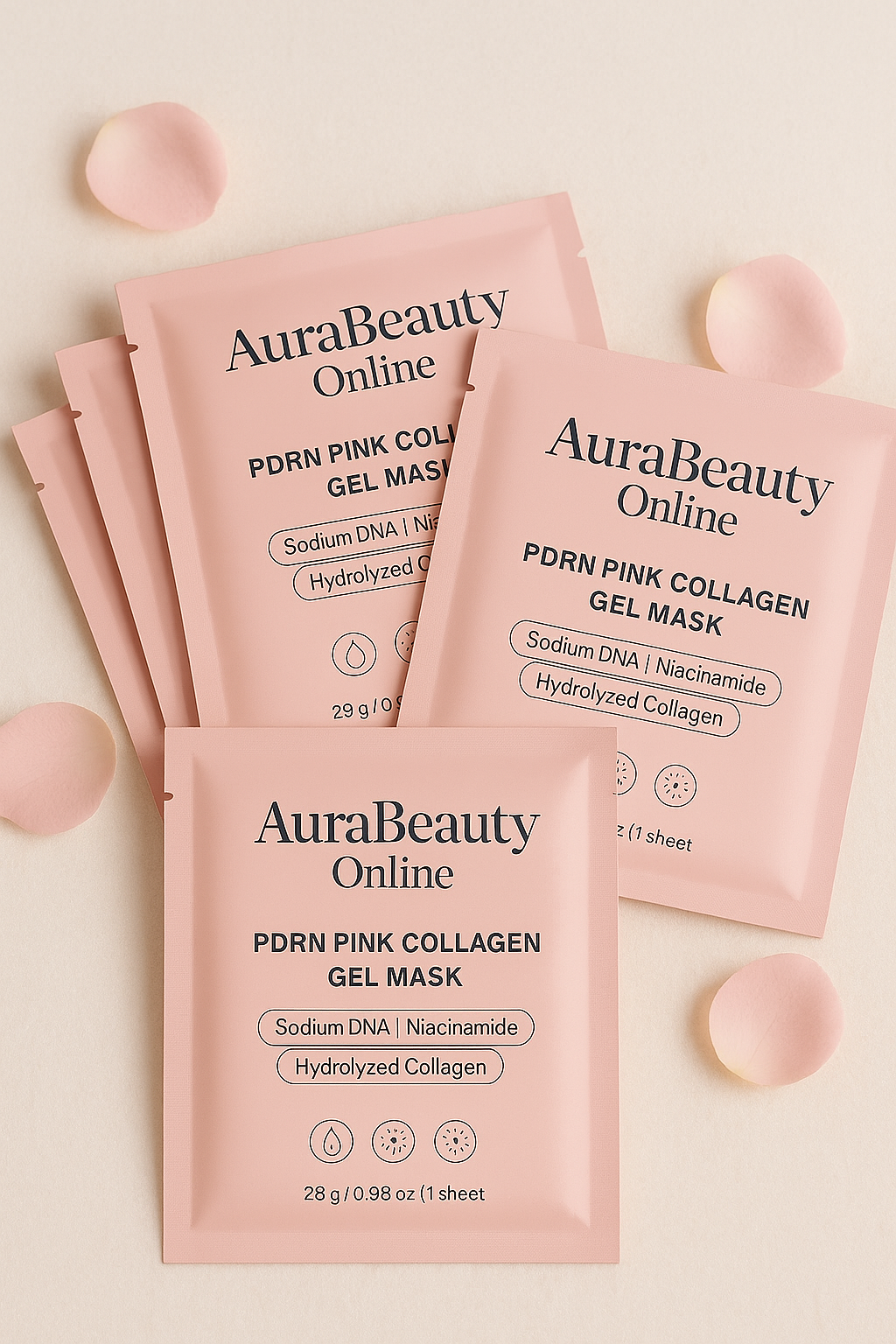 PDRN Pink Collagen Gel Mask - Lot de 4