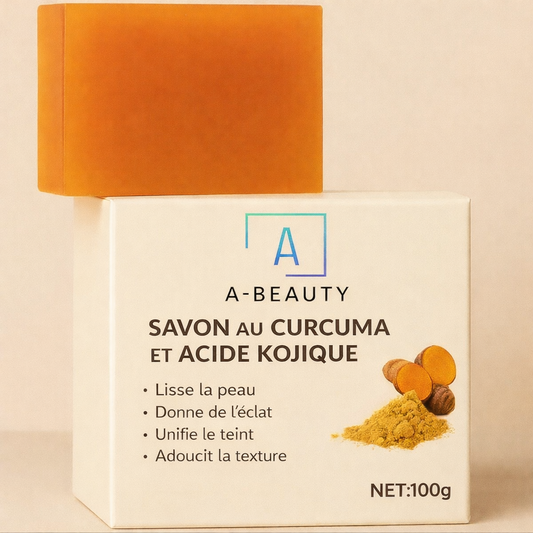 Savon Éclaircissant Artisanal au Curcuma & Acide Kojique – Élimine les Taches Brunes & Unifie le Teint